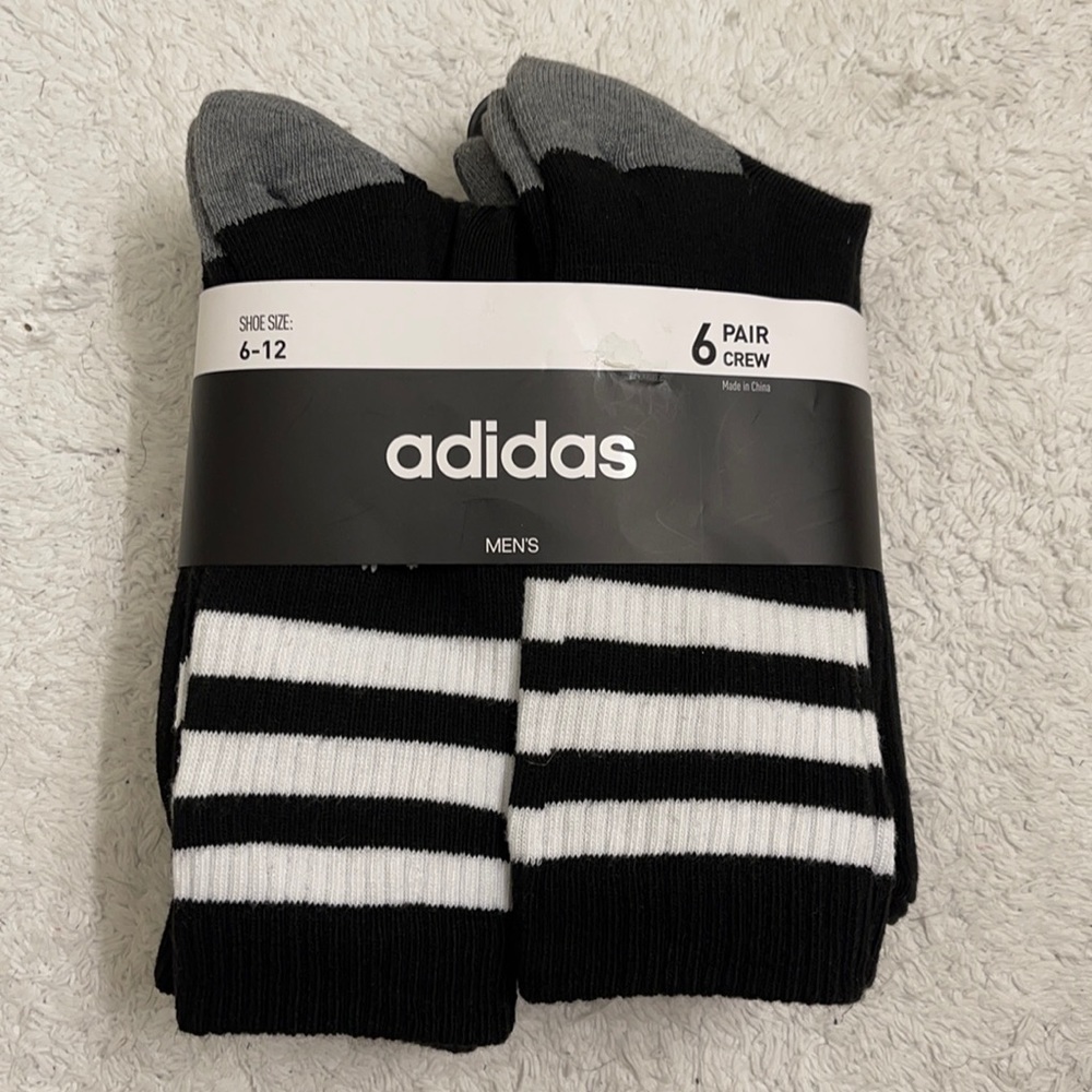 NWT Mens Adidas Crew Socks Sz. 6-12